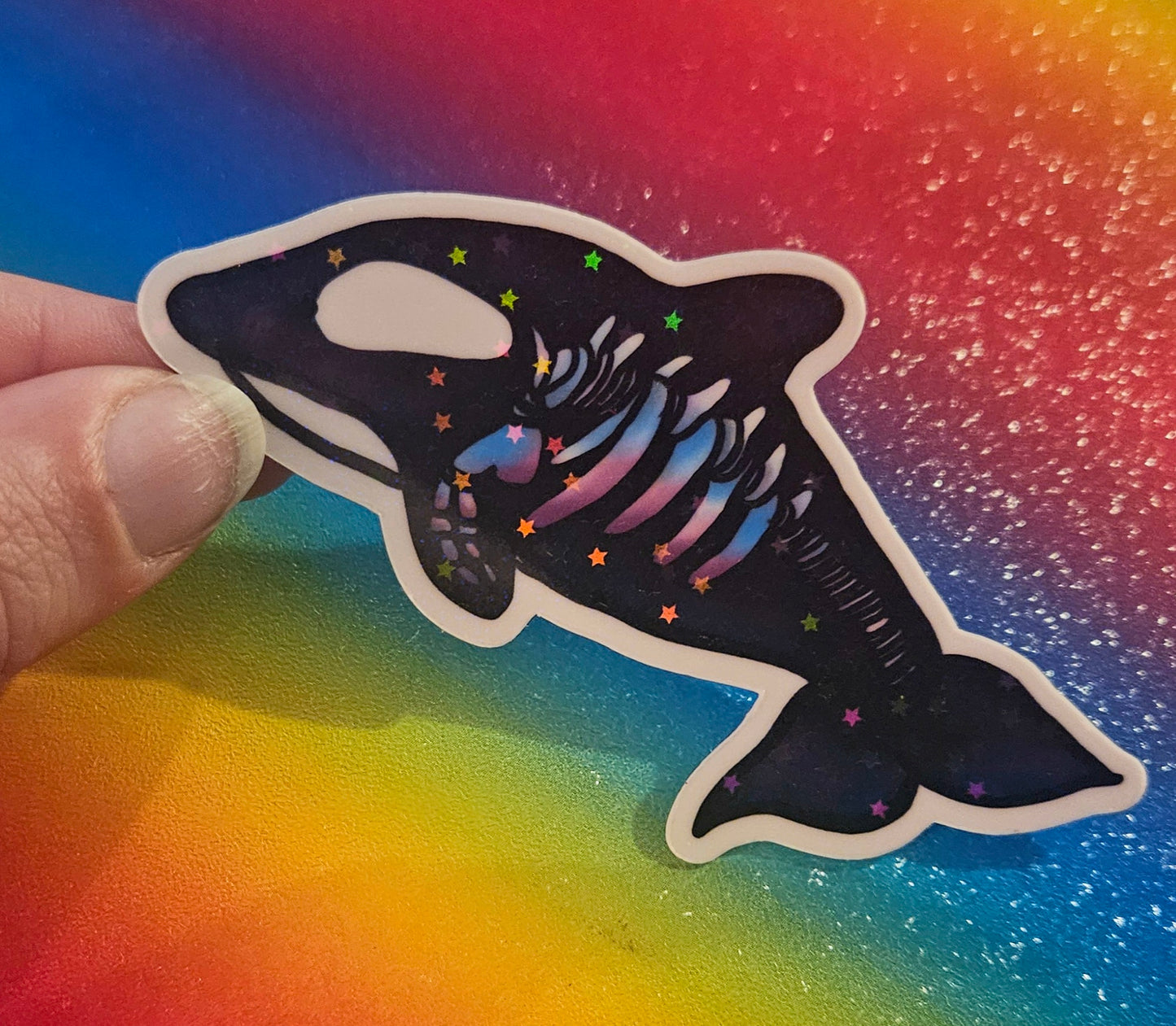 Skeleton style Orca Sticker