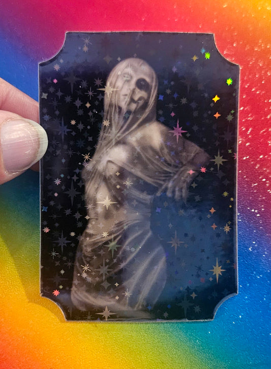 Skullpture sticker, art by Never Forget Studios