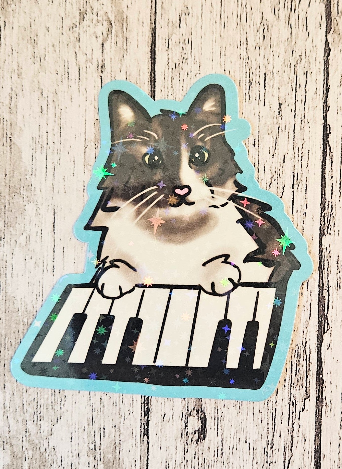 Piano cat sticker