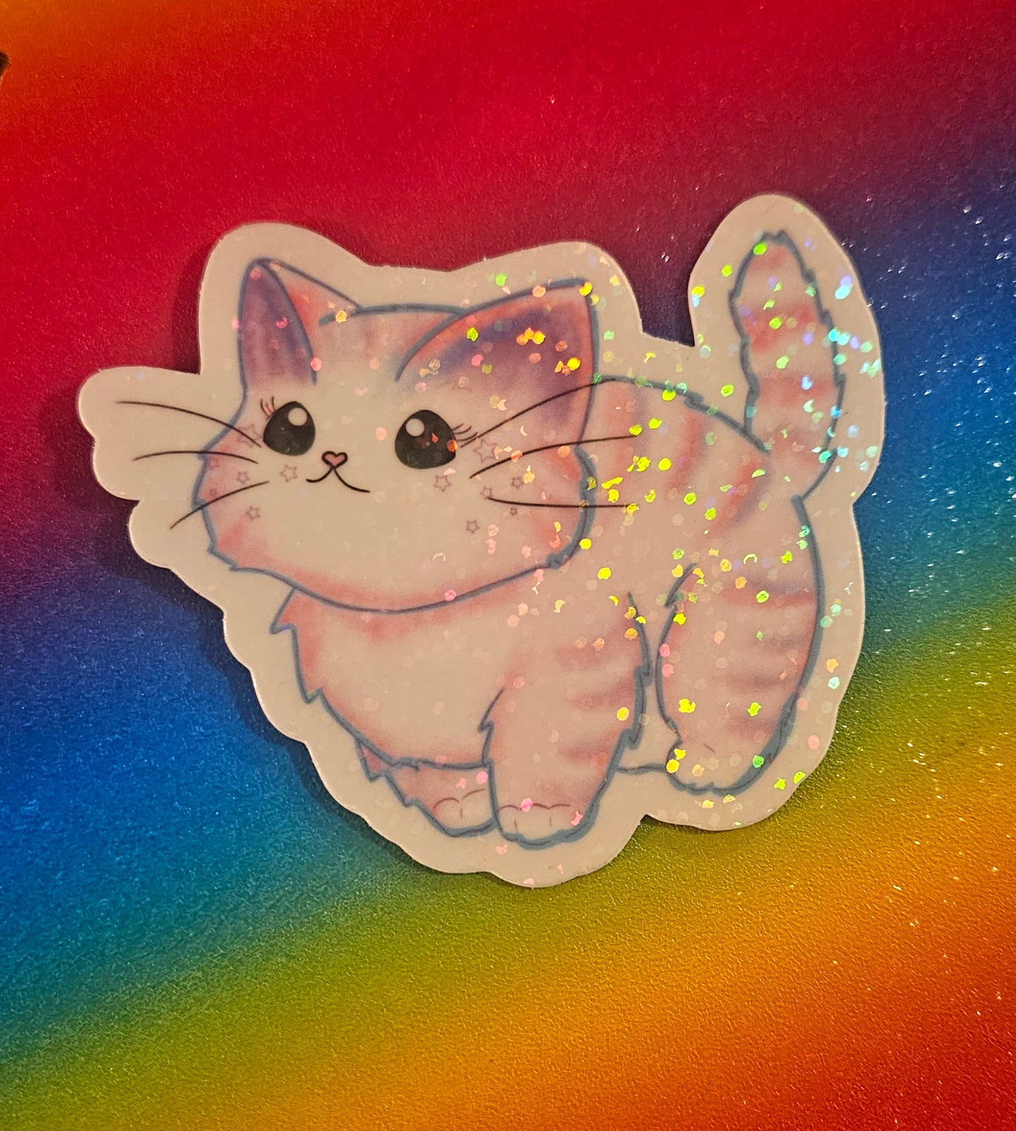 Kawaii style cute kitty sticker for laptop