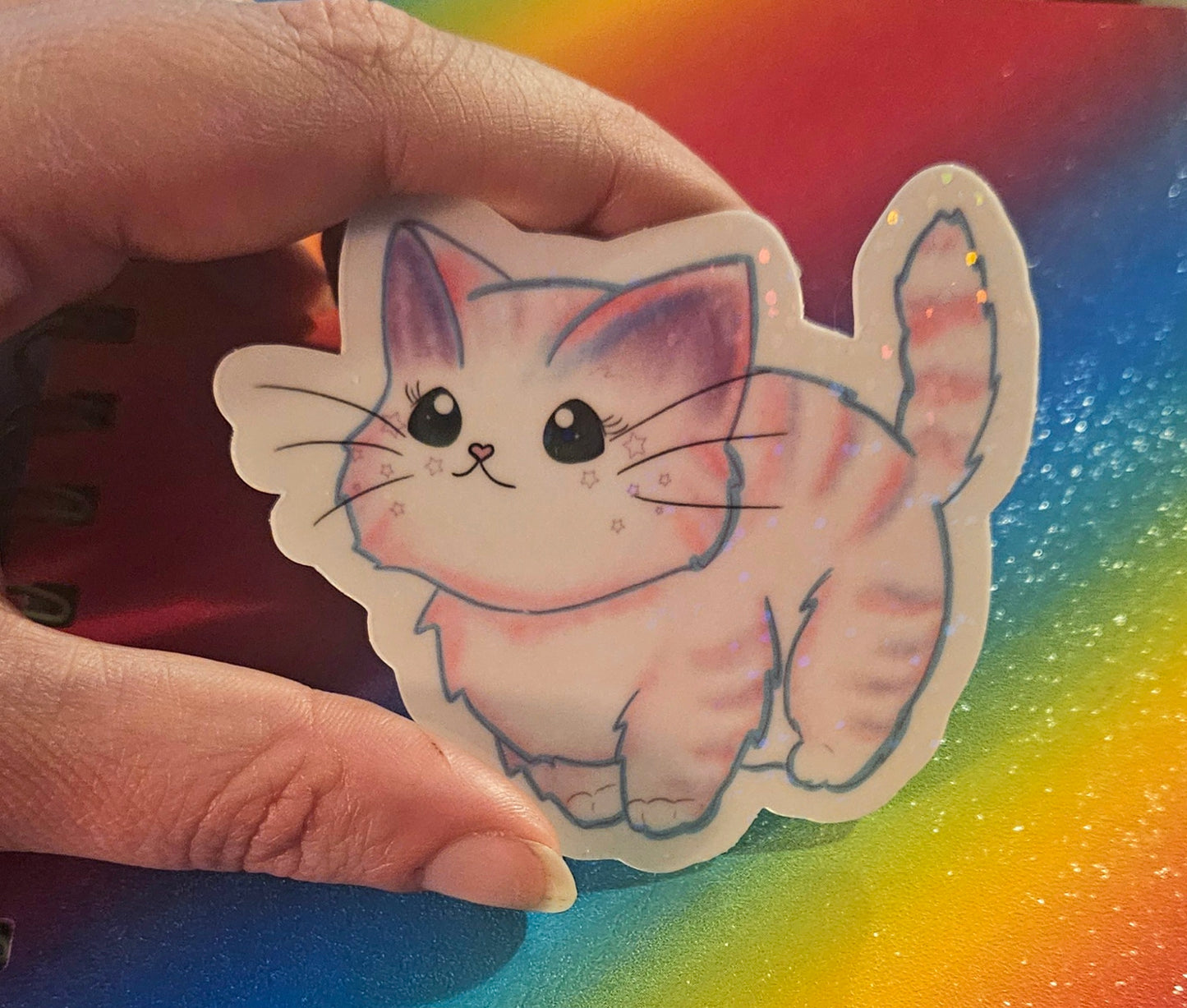 Kawaii style cute kitty sticker for laptop