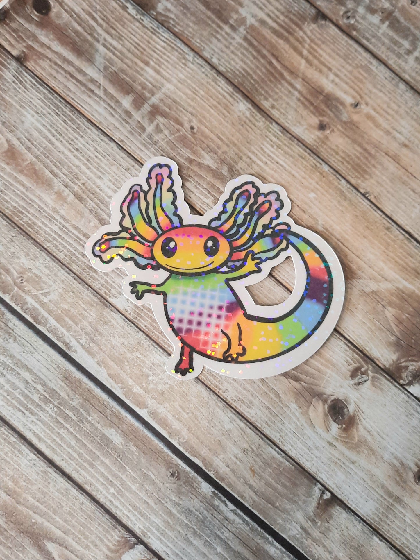 Cute Rainbow axolotl sticker
