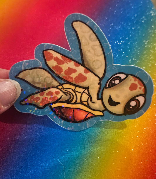 Cute turtle dude sticker