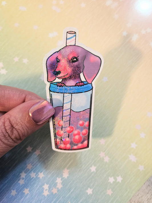 Dachsund Boba sticker