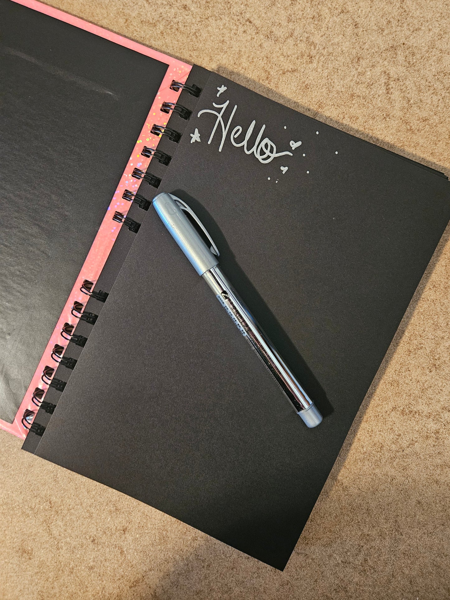 Glow in the dark Spooky Bitch black page notebook