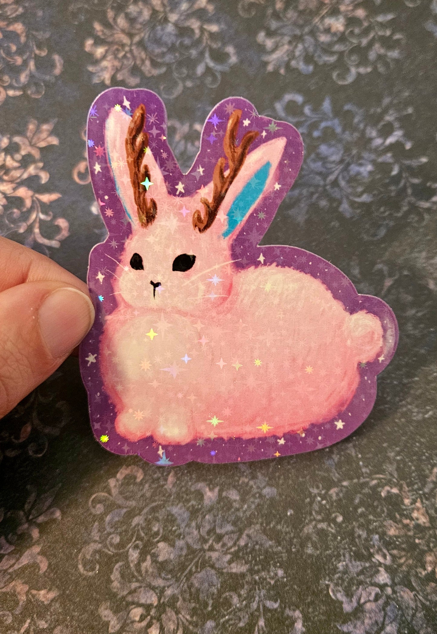 Cute pastel jackalope sticker for water bottle and laptop