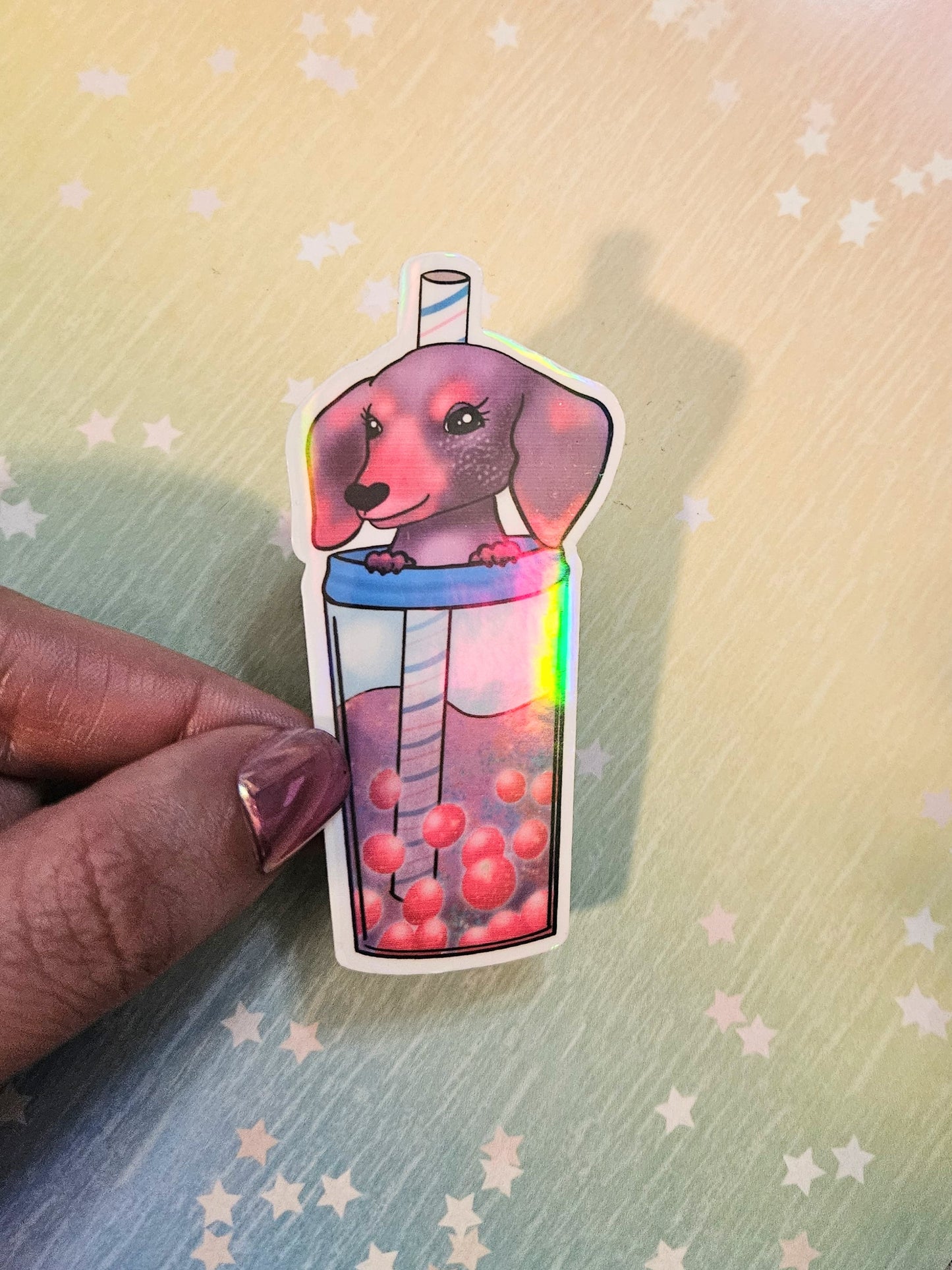 Dachsund Boba sticker