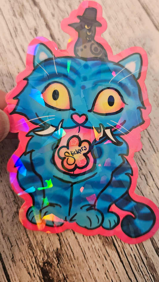 Blue Tiger and Bird sticker