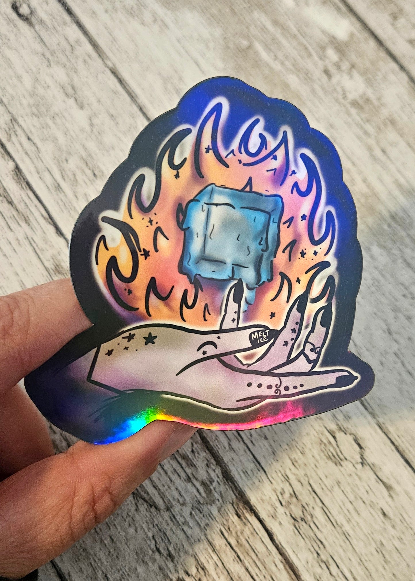 Witch melting ice sticker