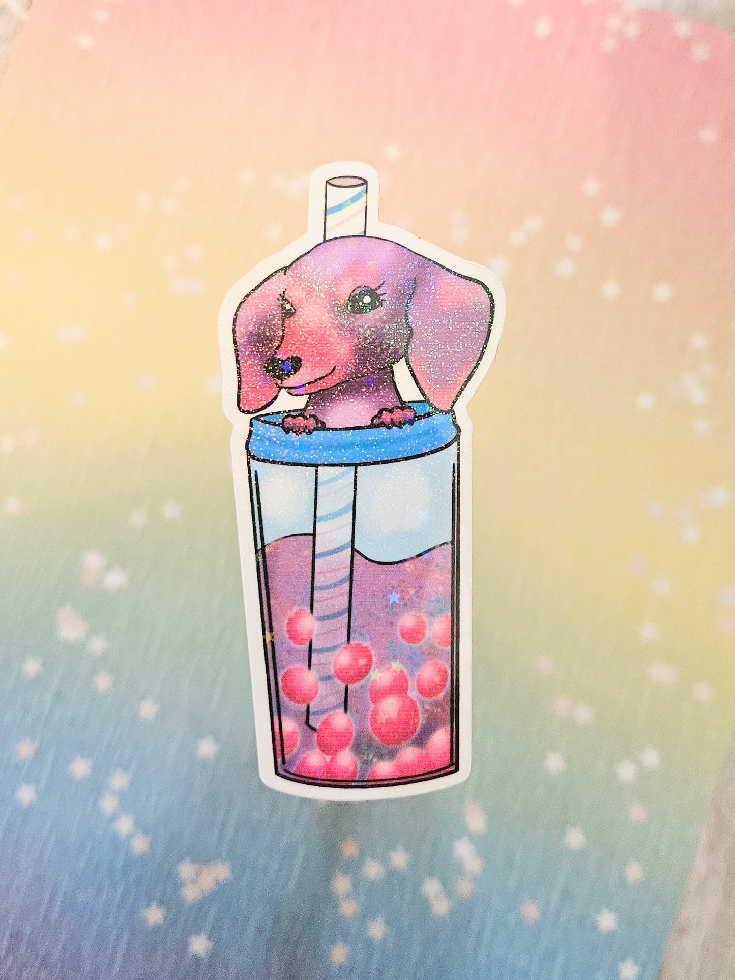 Dachsund Boba sticker