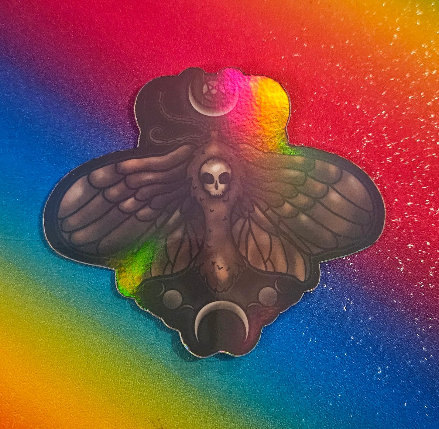Glow in the death moth sticker