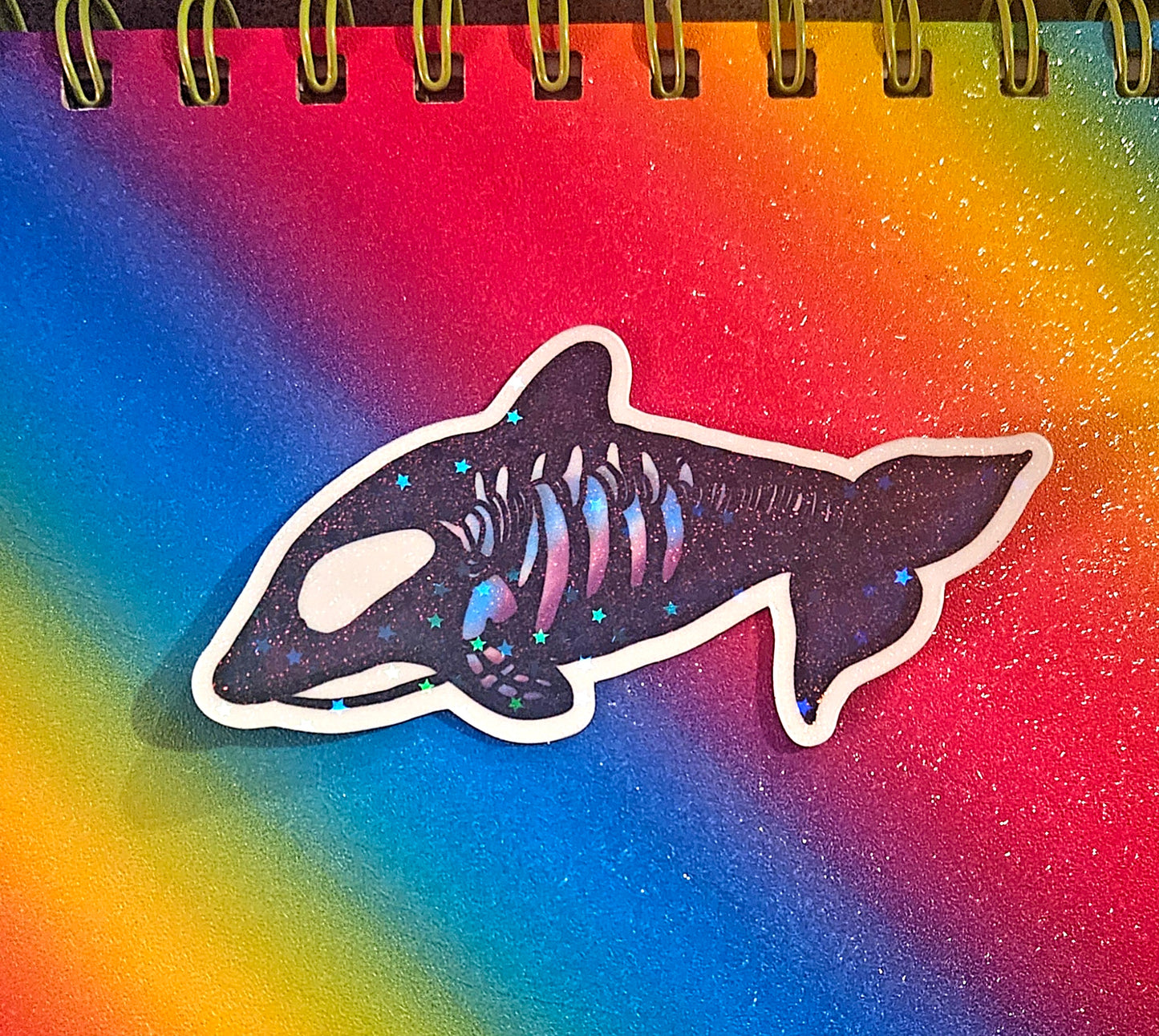 Skeleton style Orca Sticker