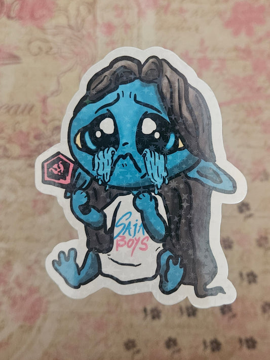 Crying demon sticker