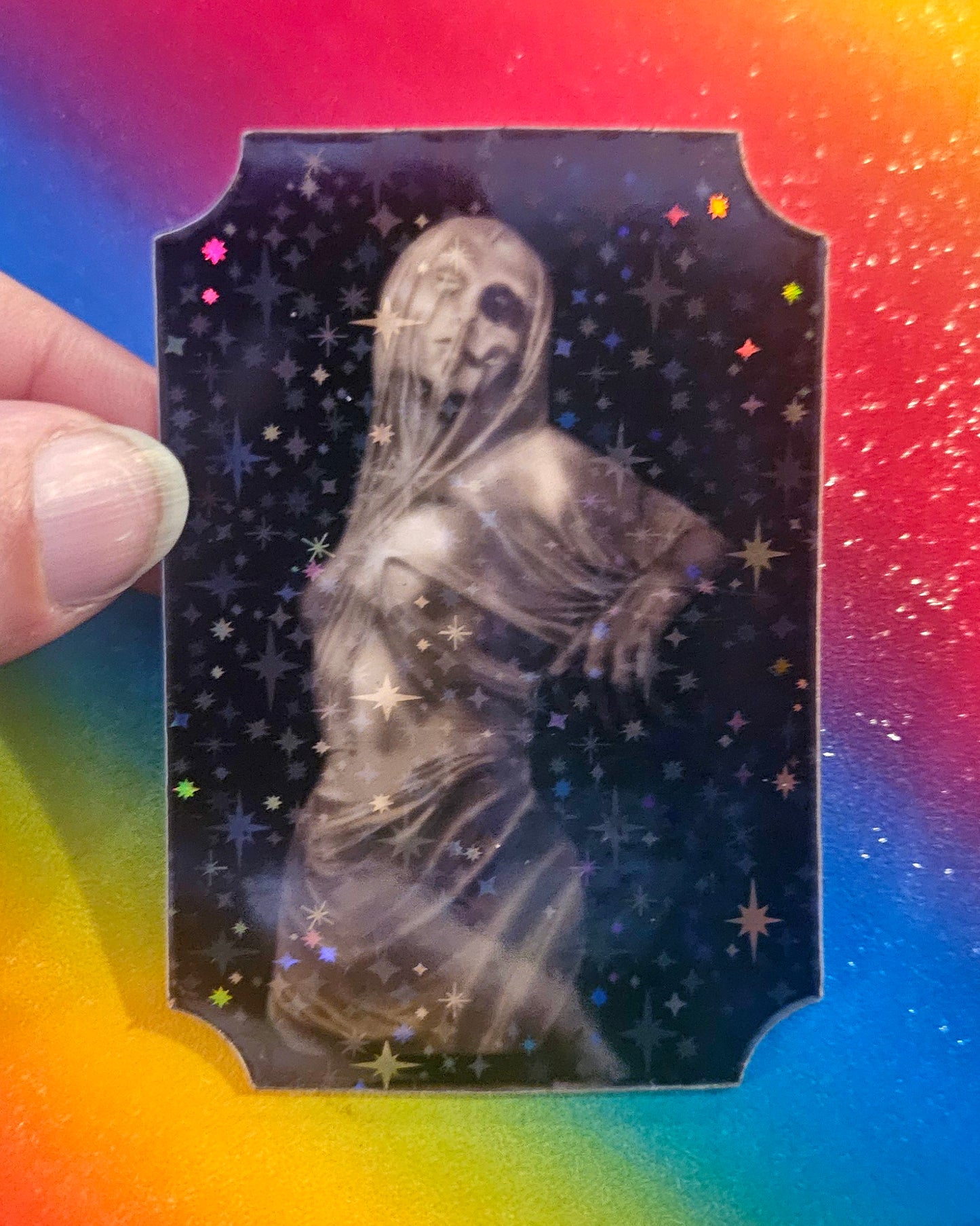 Skullpture sticker, art by Never Forget Studios