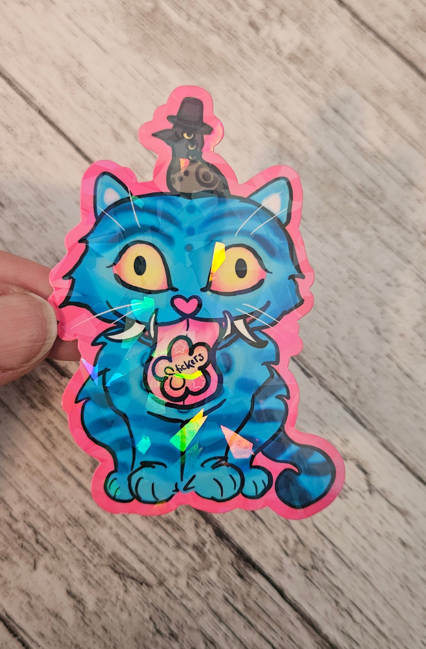 Blue Tiger and Bird sticker