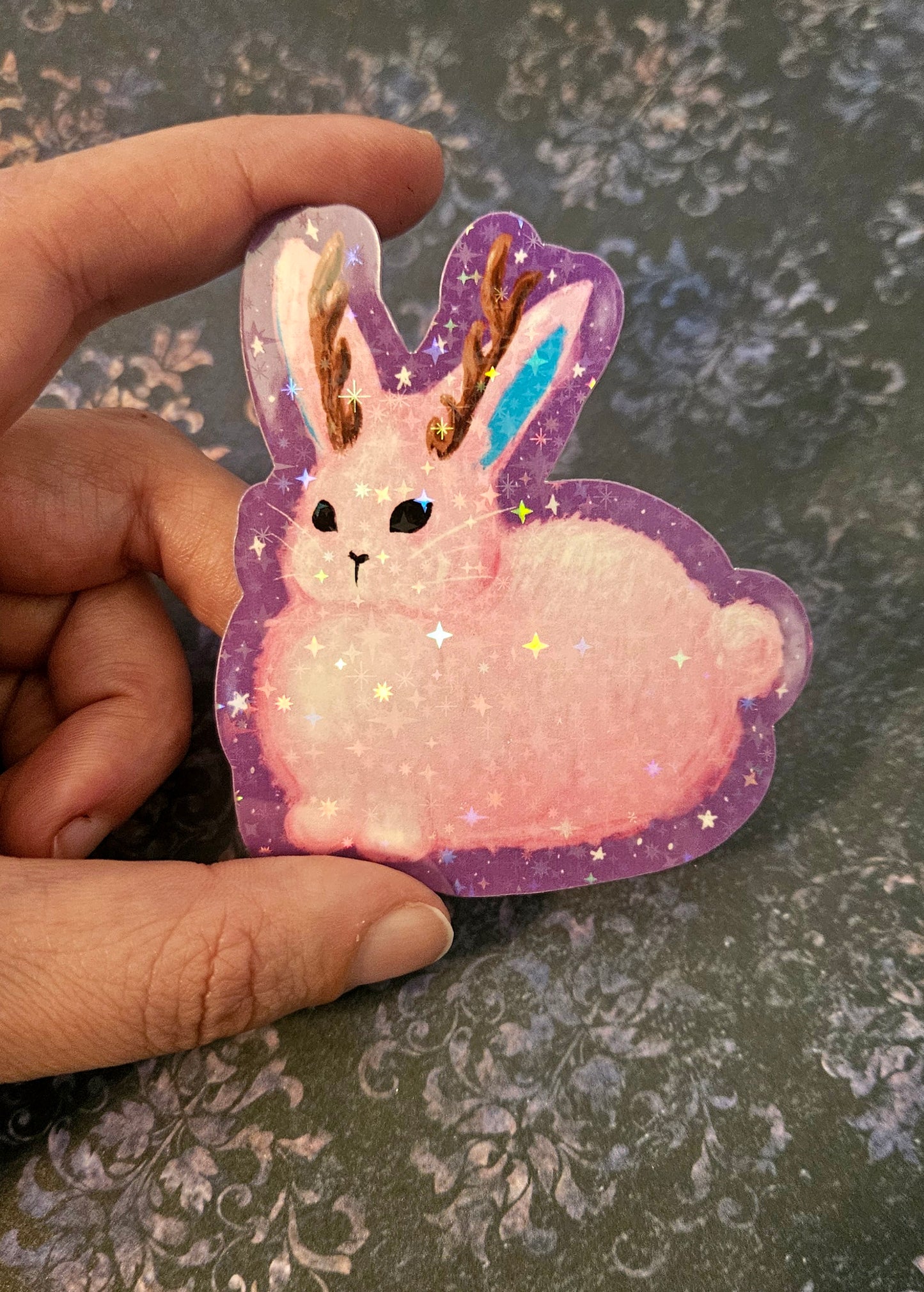 Cute pastel jackalope sticker for water bottle and laptop