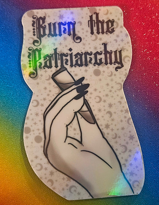 Burn the patriarchy blunt sticker