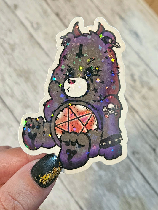 Devil punk bear sticker for water bottle or laptop