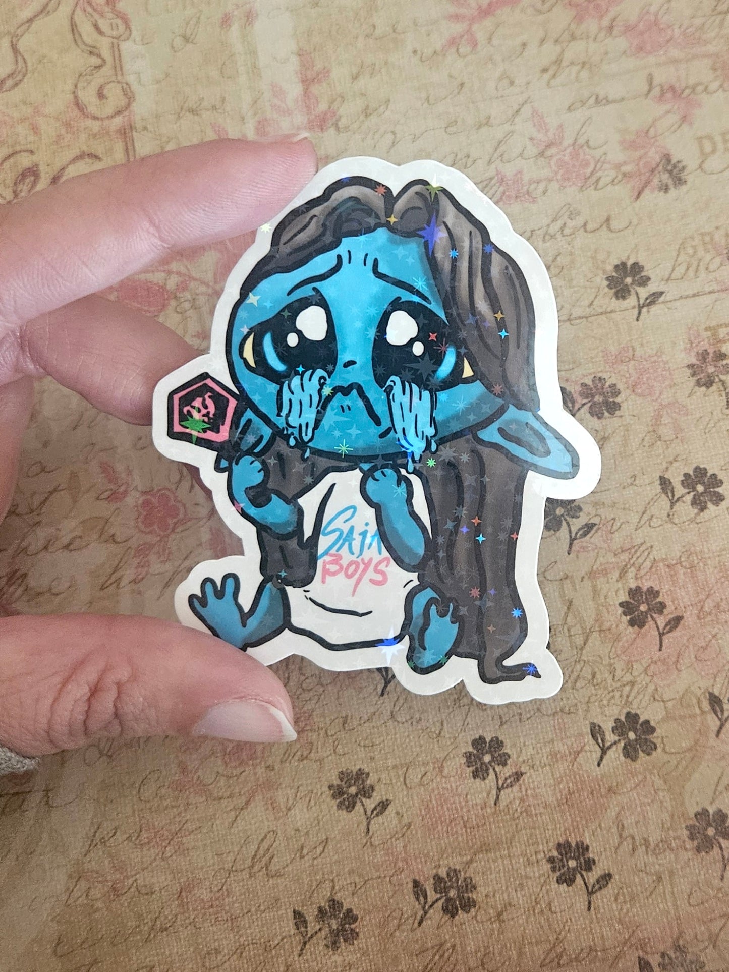 Crying demon sticker