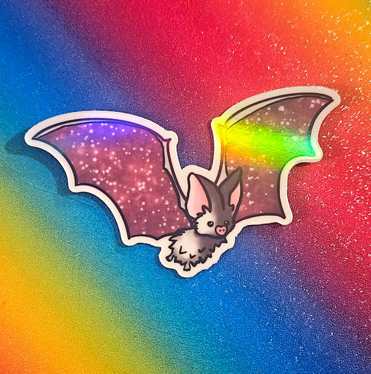 Cute bat- galaxy style sticker