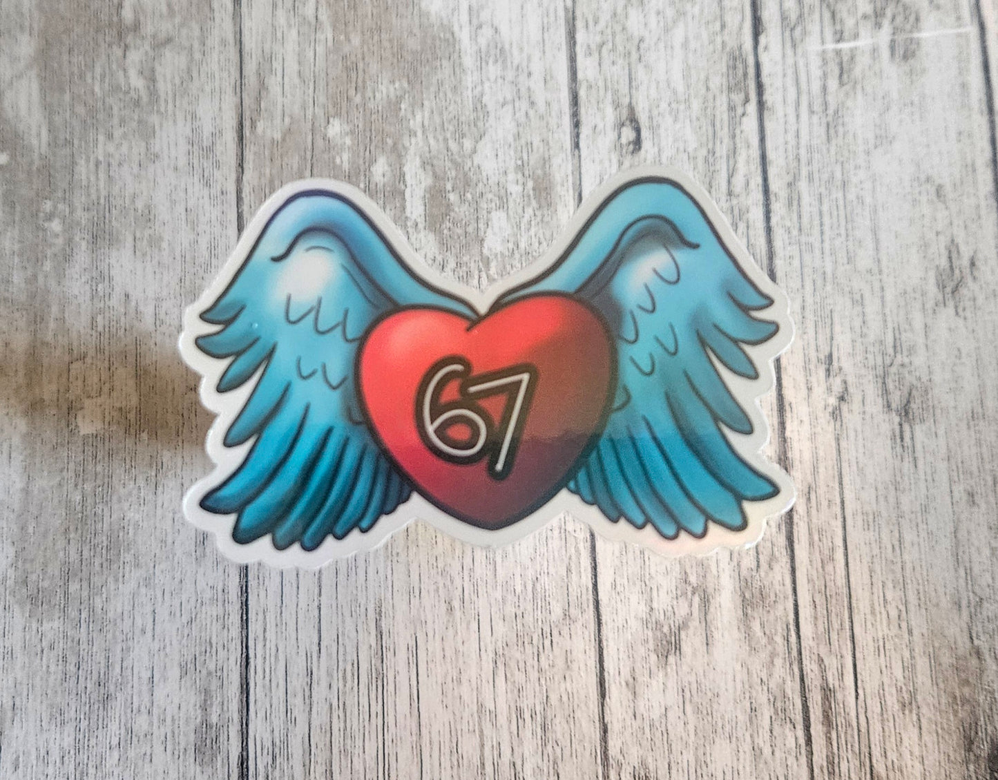 6-7 angel number gen alpha slang vinyl sticker