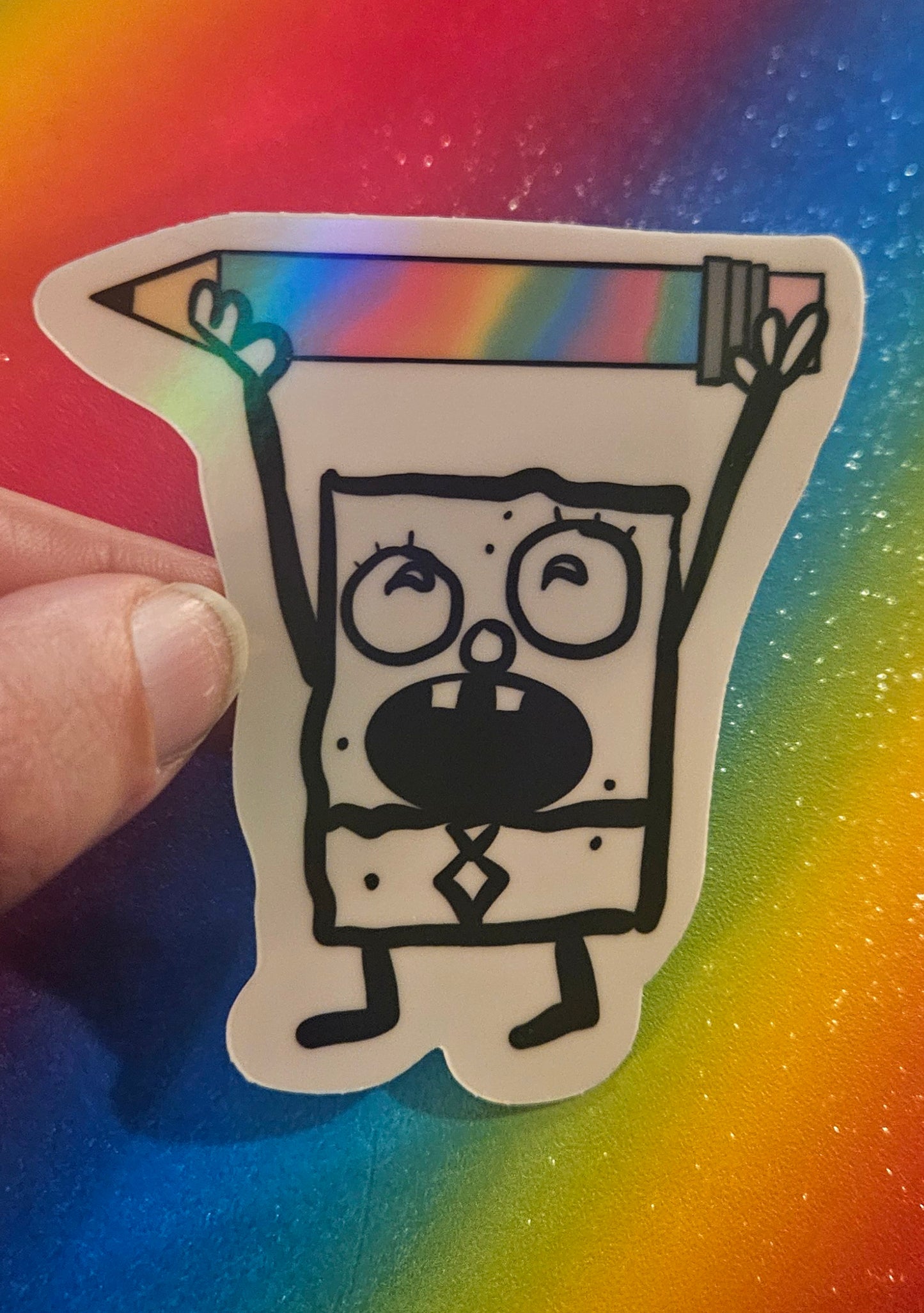 Doodle sponge guy sticker