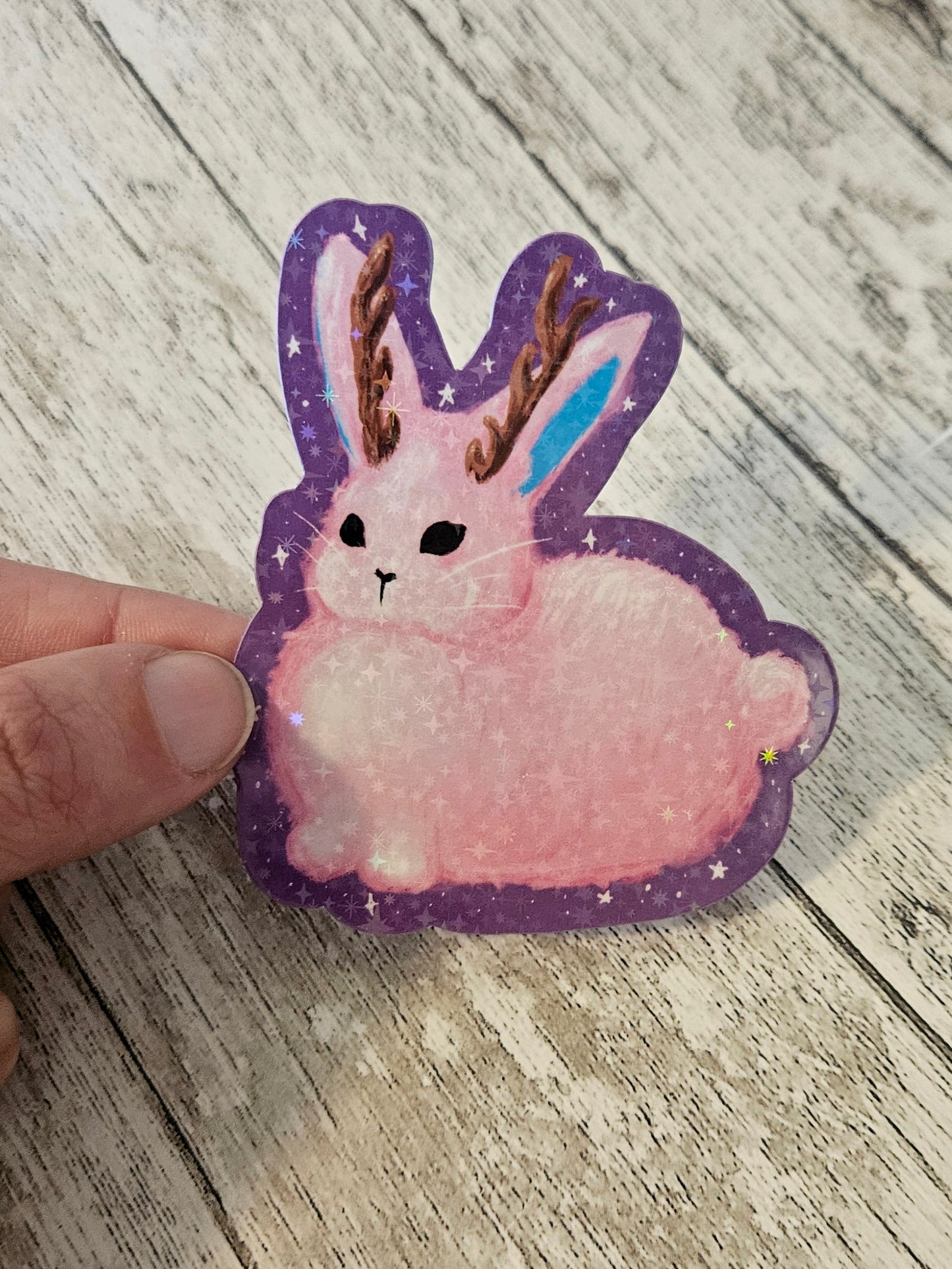 Cute pastel jackalope sticker for water bottle and laptop