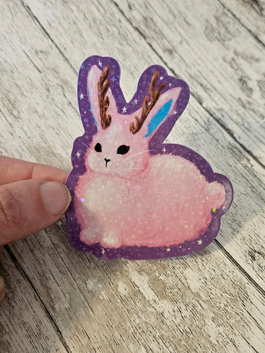 Cute pastel jackalope sticker for water bottle and laptop
