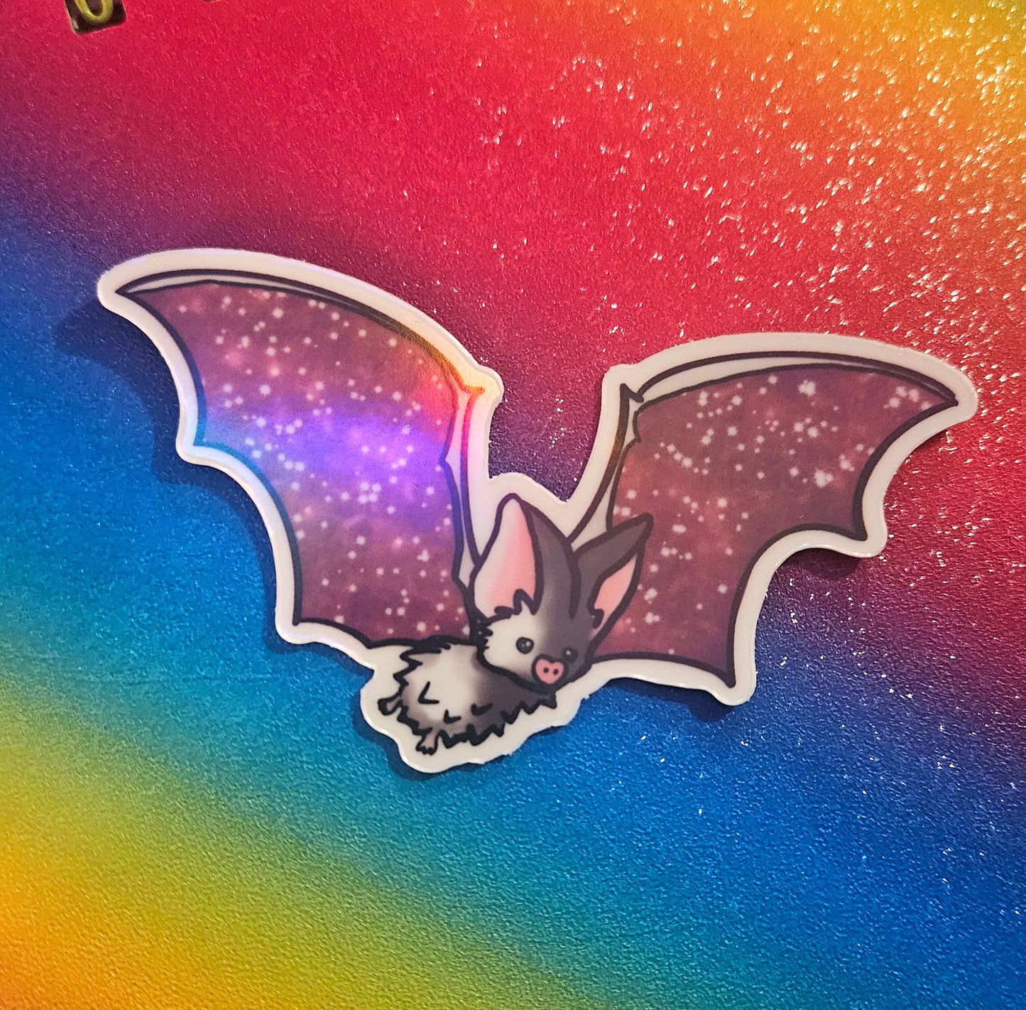 Cute bat- galaxy style sticker