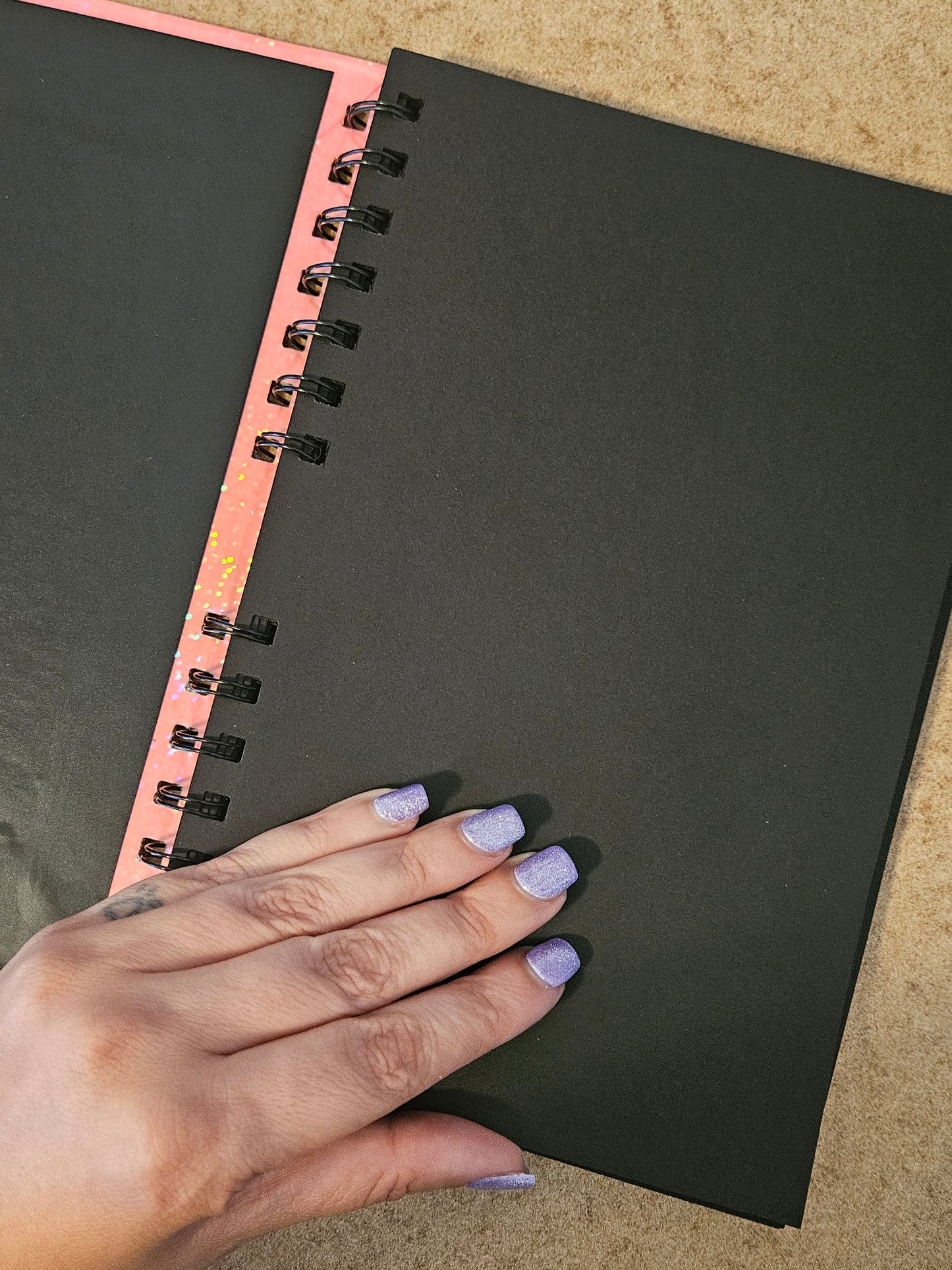 Glow in the dark Spooky Bitch black page notebook