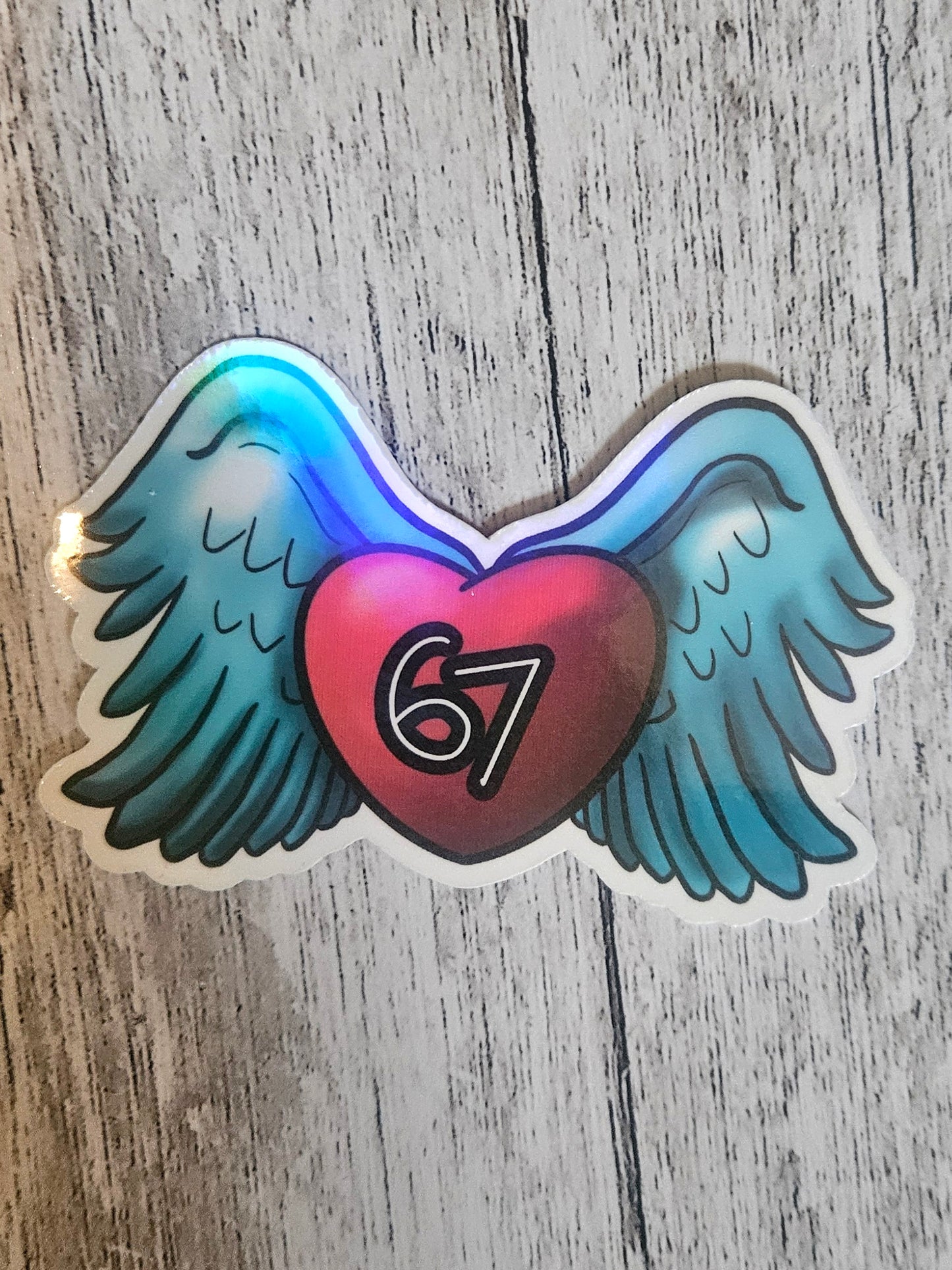 6-7 angel number gen alpha slang vinyl sticker