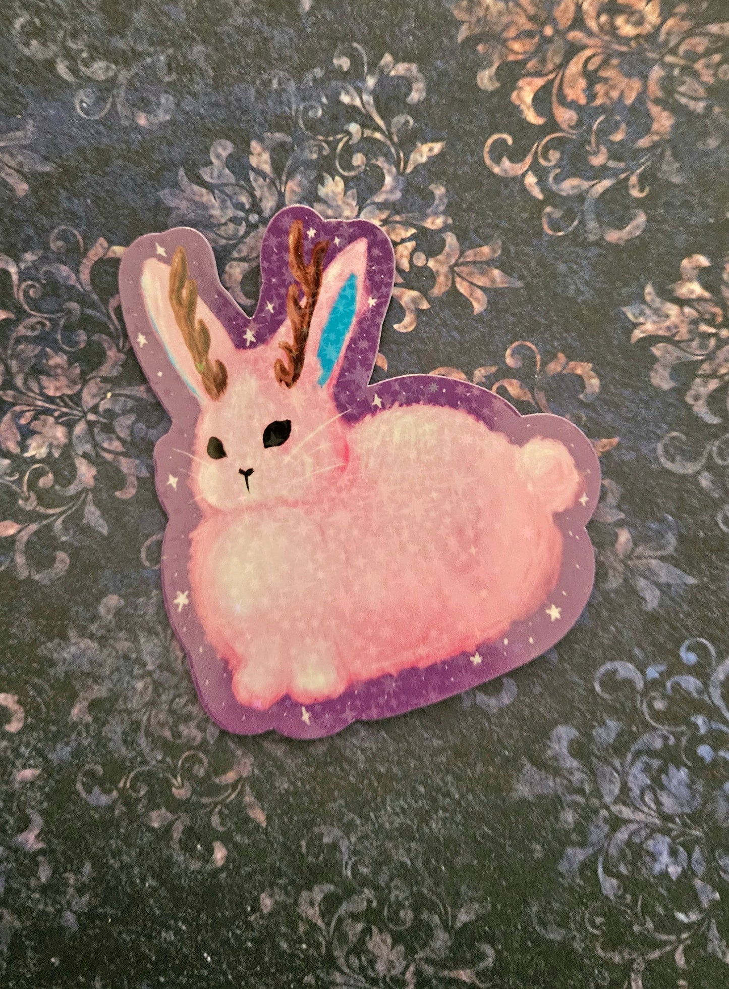 Cute pastel jackalope sticker for water bottle and laptop