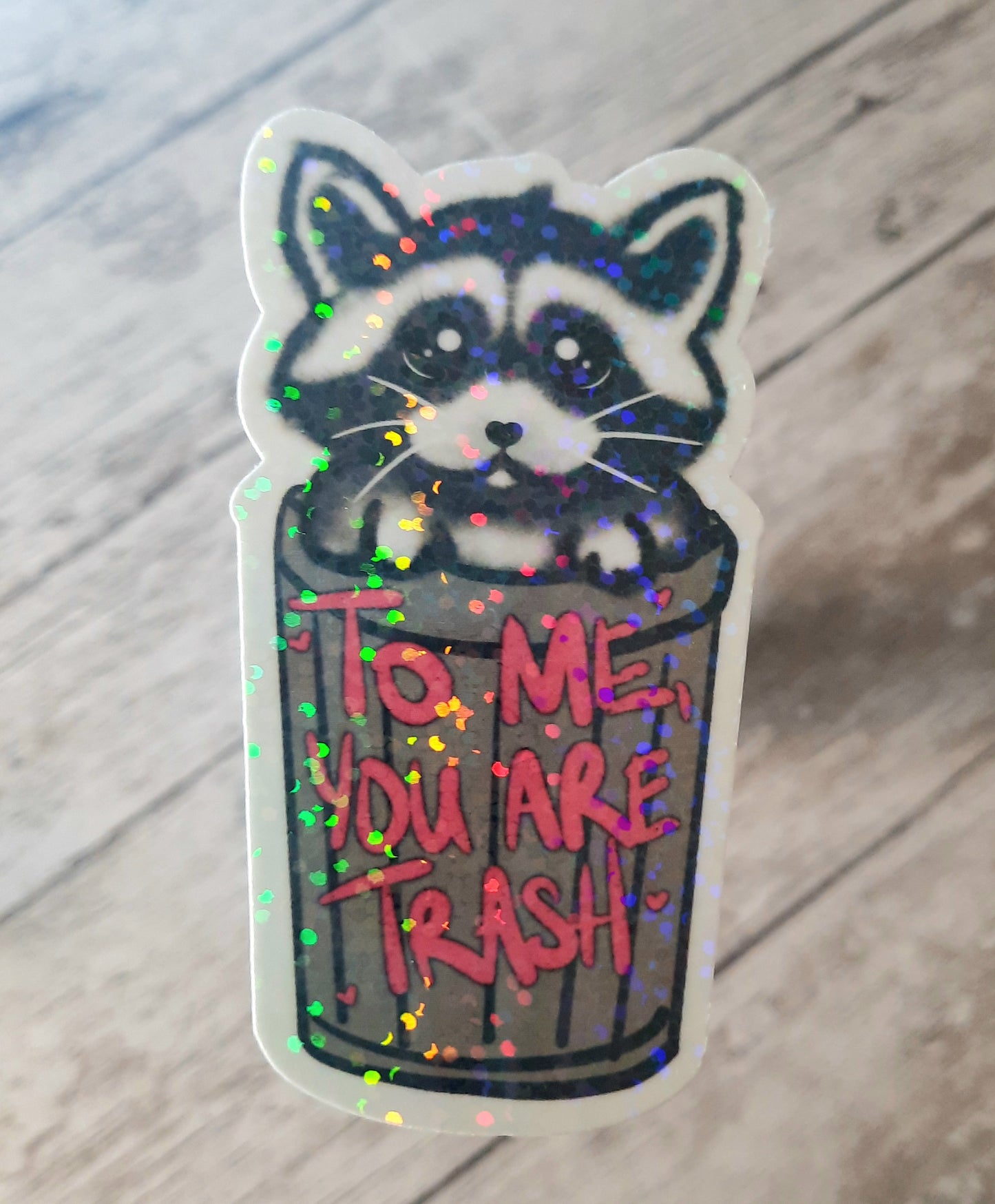 To me, you are trash. Cute racoon sticker for water bottle,  trash panda sticker for water bottle