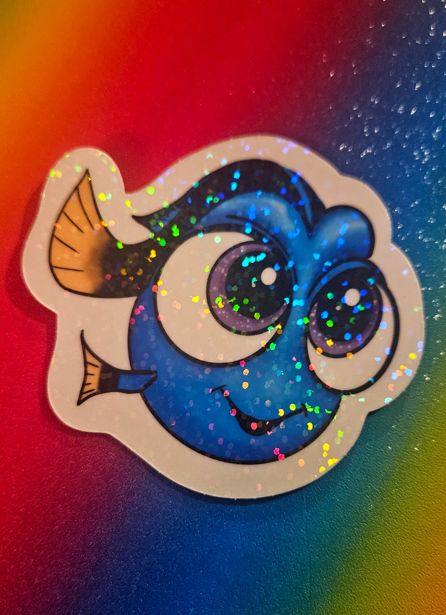 Baby blue fish sticker
