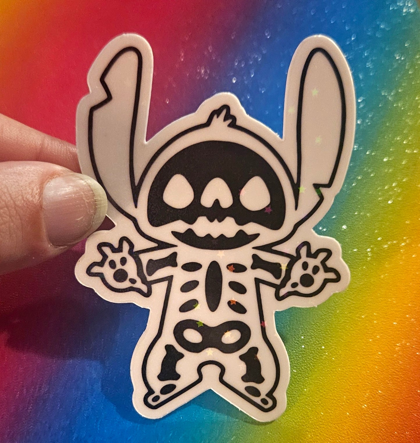 Alien skeleton sticker
