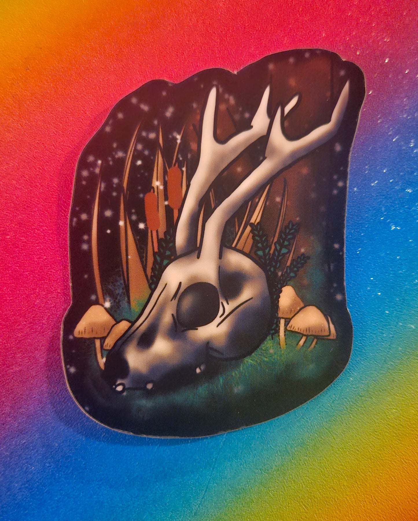 Glow in the dark jackalope skull