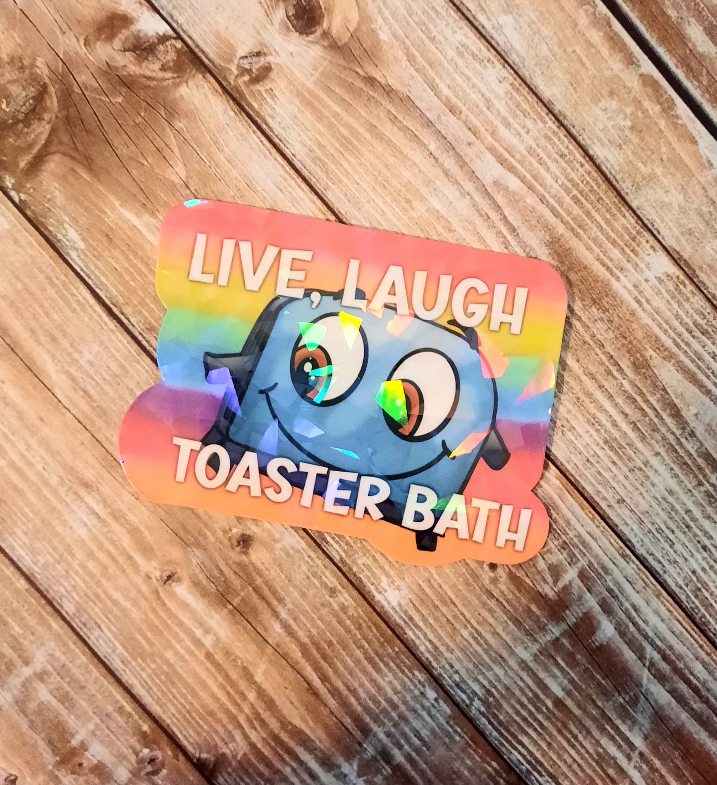 Live laugh sticker, toaster bath sticker for water bottle