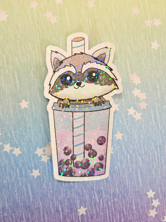 Raccoon Boba sticker