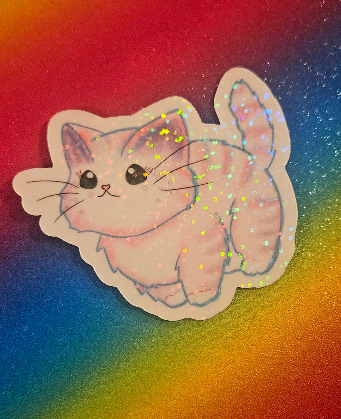 Kawaii style cute kitty sticker for laptop