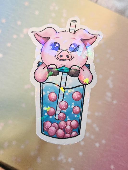 Boba pig sticker