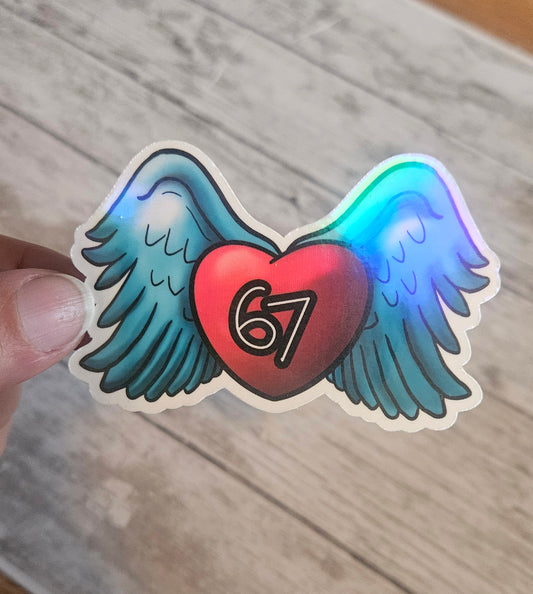 6-7 angel number gen alpha slang vinyl sticker