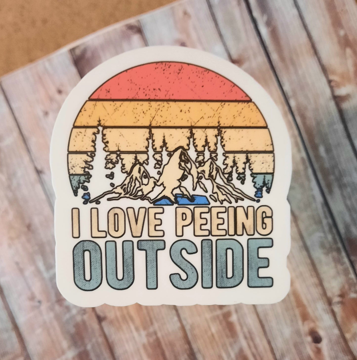 I love peeing outside sticker