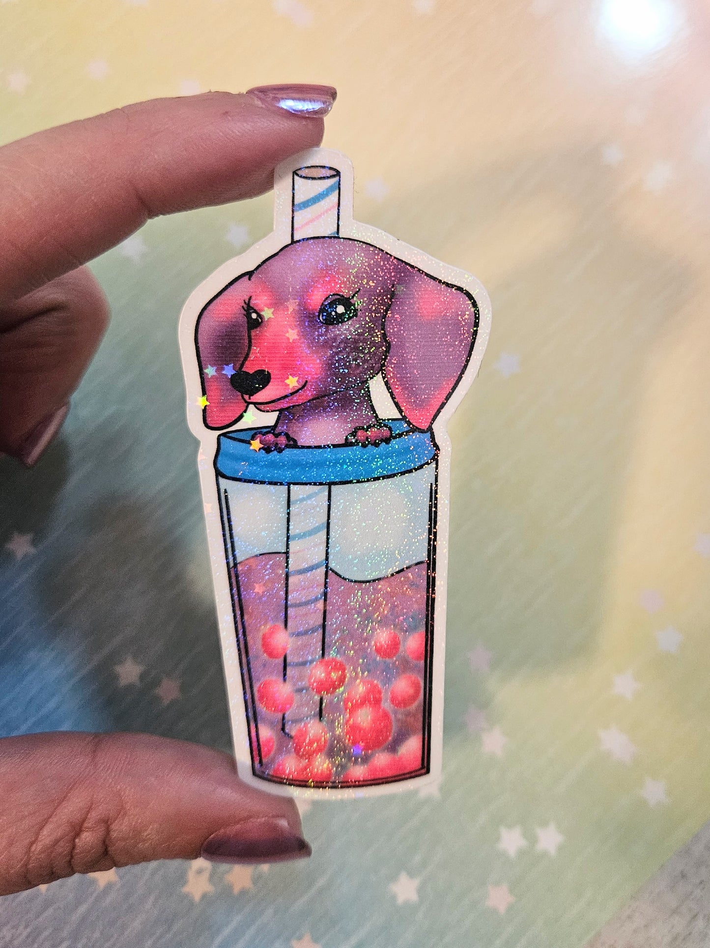 Dachsund Boba sticker