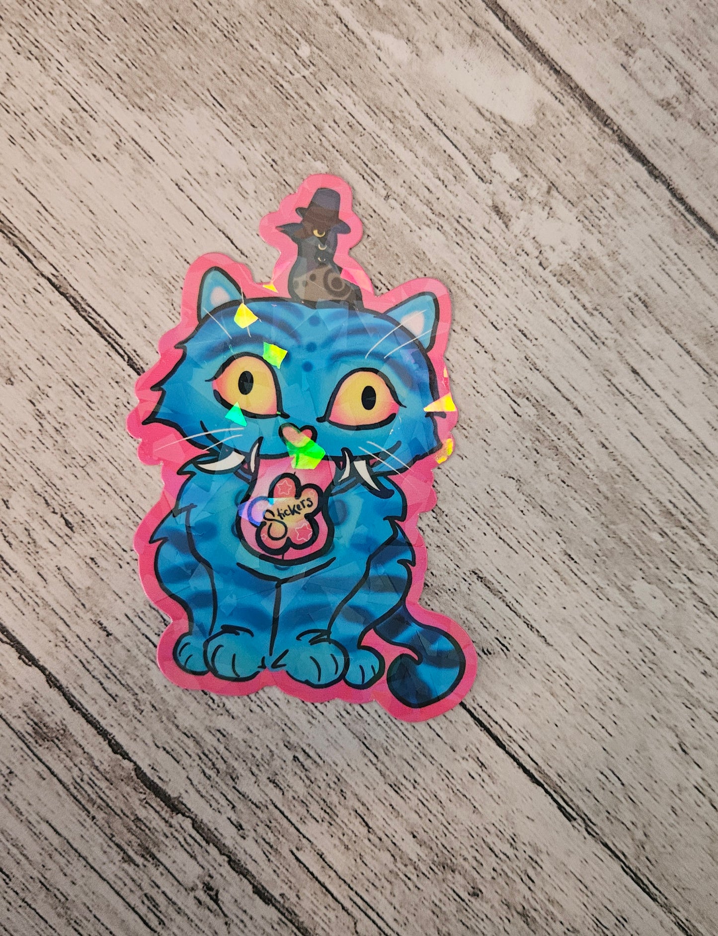 Blue Tiger and Bird sticker