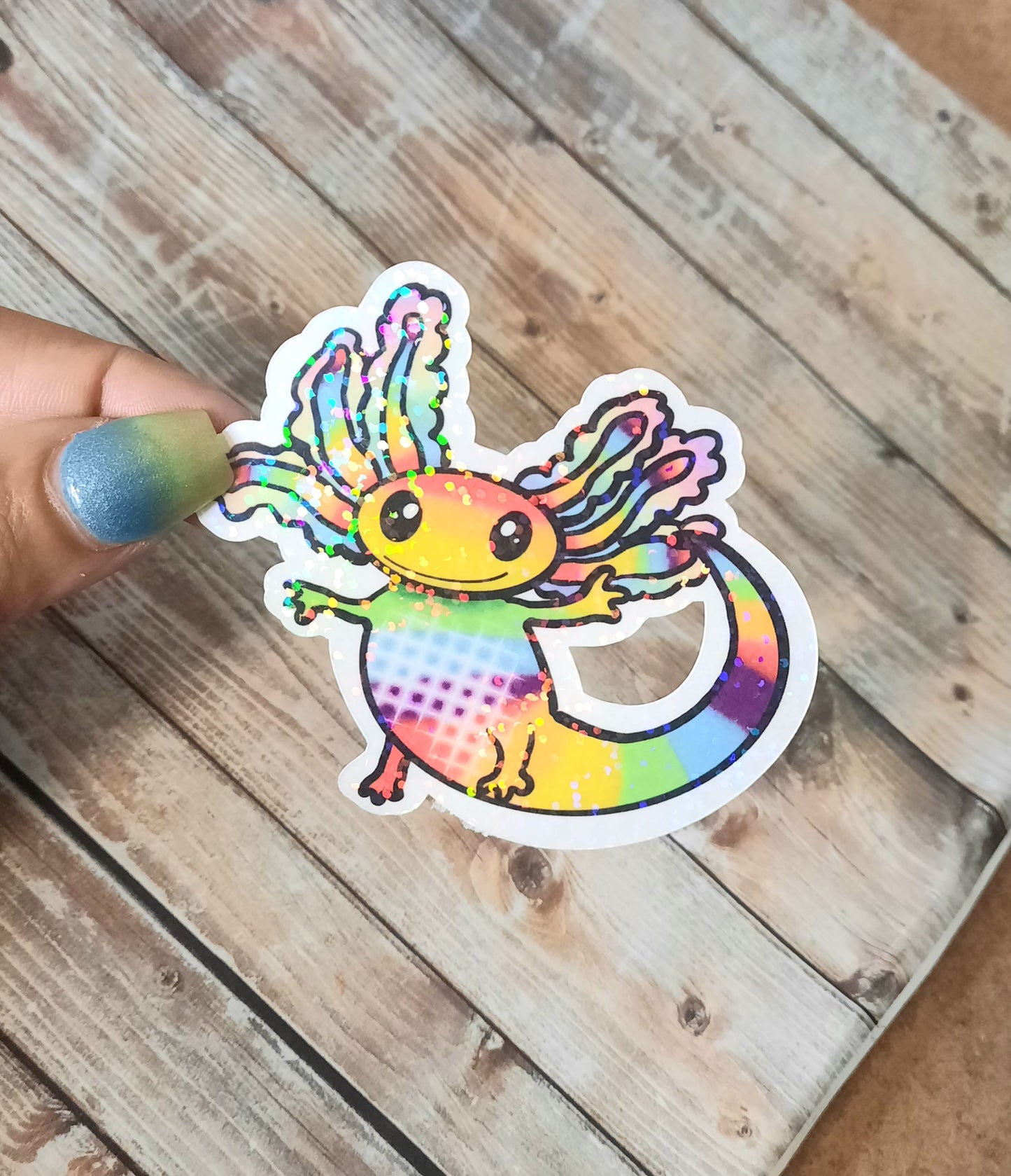 Cute Rainbow axolotl sticker
