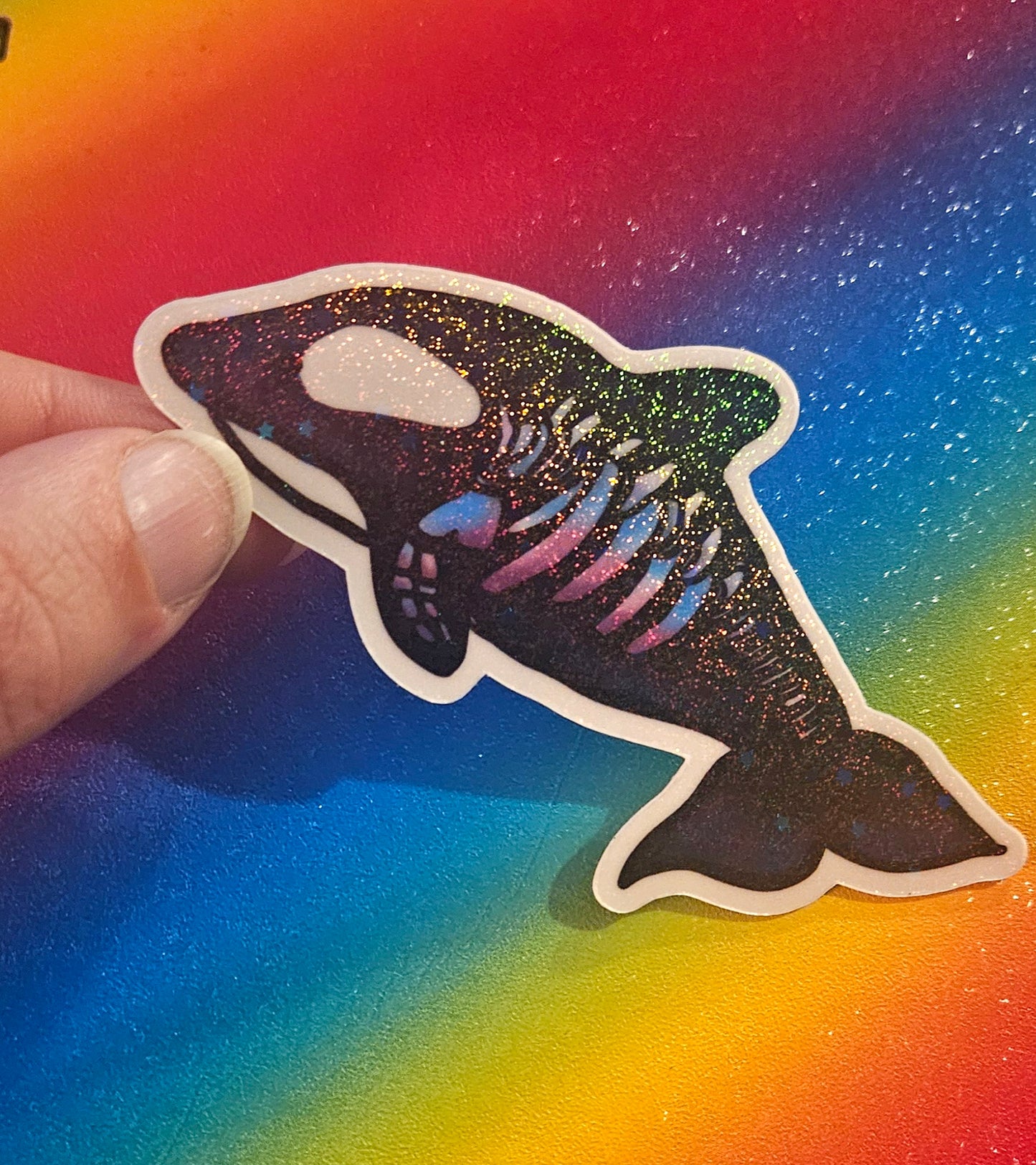 Skeleton style Orca Sticker
