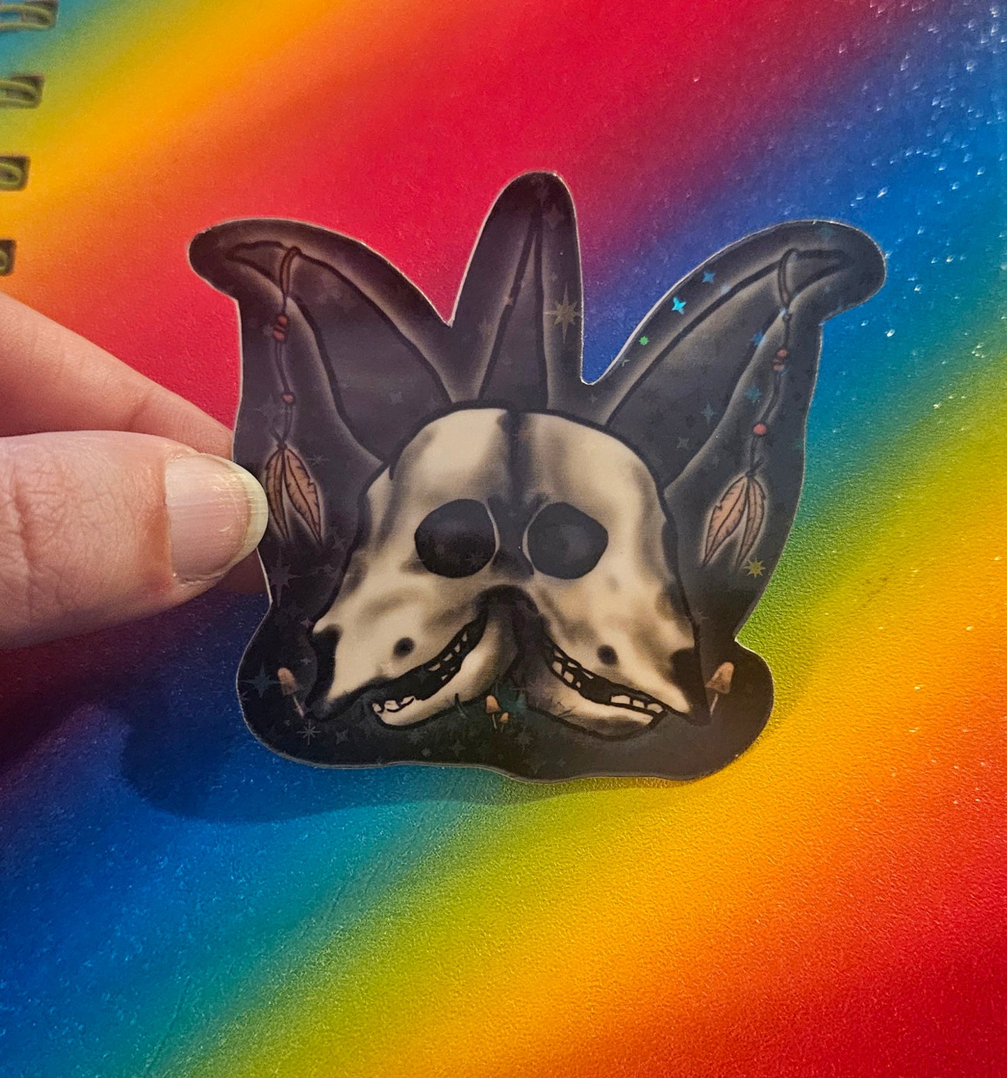 Glow in the dark 2 headed goat sticker