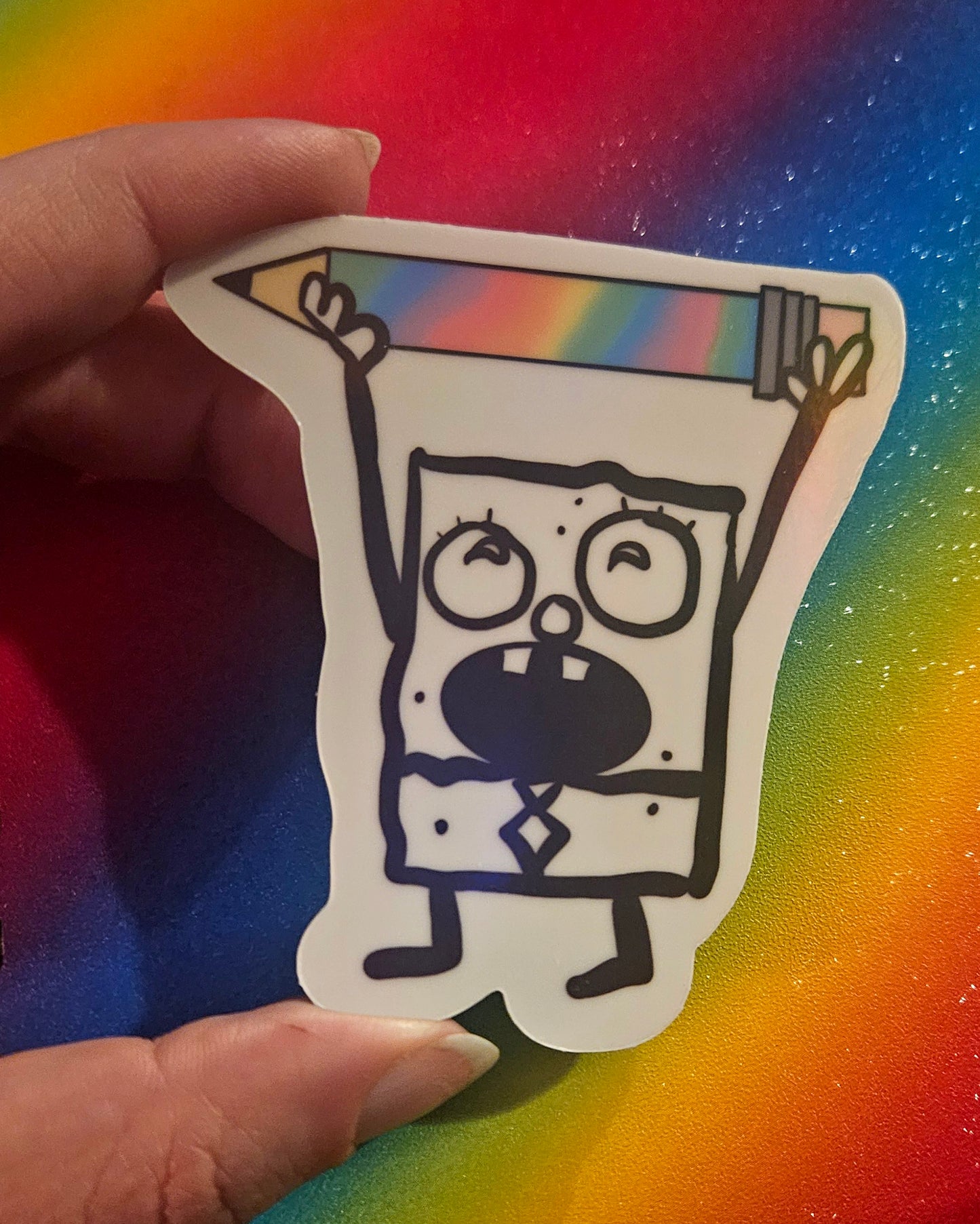 Doodle sponge guy sticker