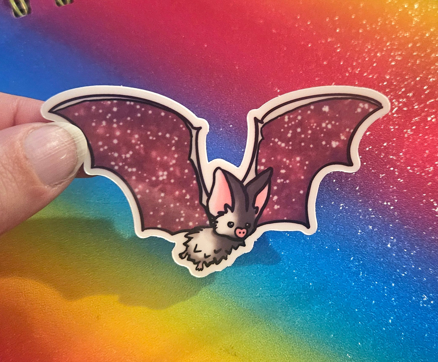 Cute bat- galaxy style sticker