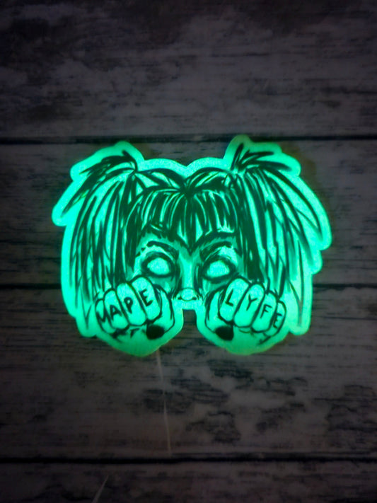 Vape life baddie glow in the dark sticker for water bottle